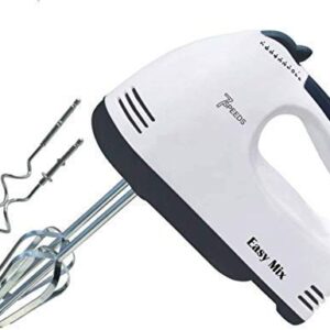 ANK 7 Speed fit Double Whisk Egg Hand Mixer Electric Batter Beater for Cake Baking ice Creme (White)