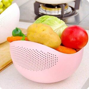 ANK Fashion ABS Plastic 11 Inch Multi Color Rice Pulses Fruits Vegetable Noodles Pasta Washing Bowl & Strainer Good Quality & Perfect Size for Storing and Straining. Colander Random Colors