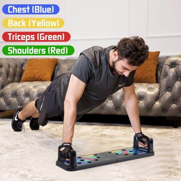 ANK Push-up Board, 9 in 1 Body Building Push Up Rack Board Push-up Support Male Fitness Equipment Home Practice Chest Muscle Arm Muscle Multi-Function Push-ups Board - Image 2