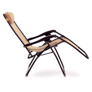 ANK Zero Gravity Reclining Lounge Portable Chair, Beige