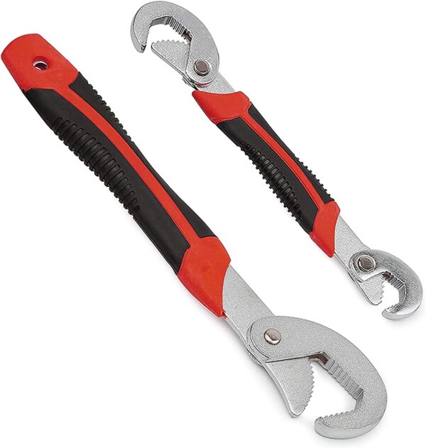 ANK multifunction stainless steel Auto Adjustable Universal Wrench Set Spanner Tool Kit (Black and Red) Pack of 2